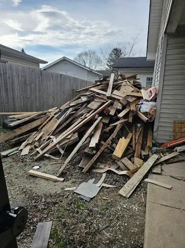 Pile of wood from a construction