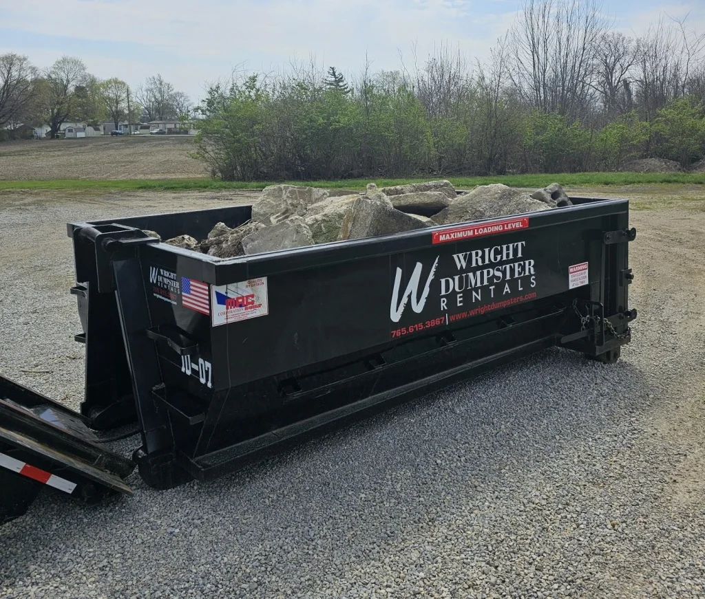 Wright Dumpster Rental dumpster with concrete debris